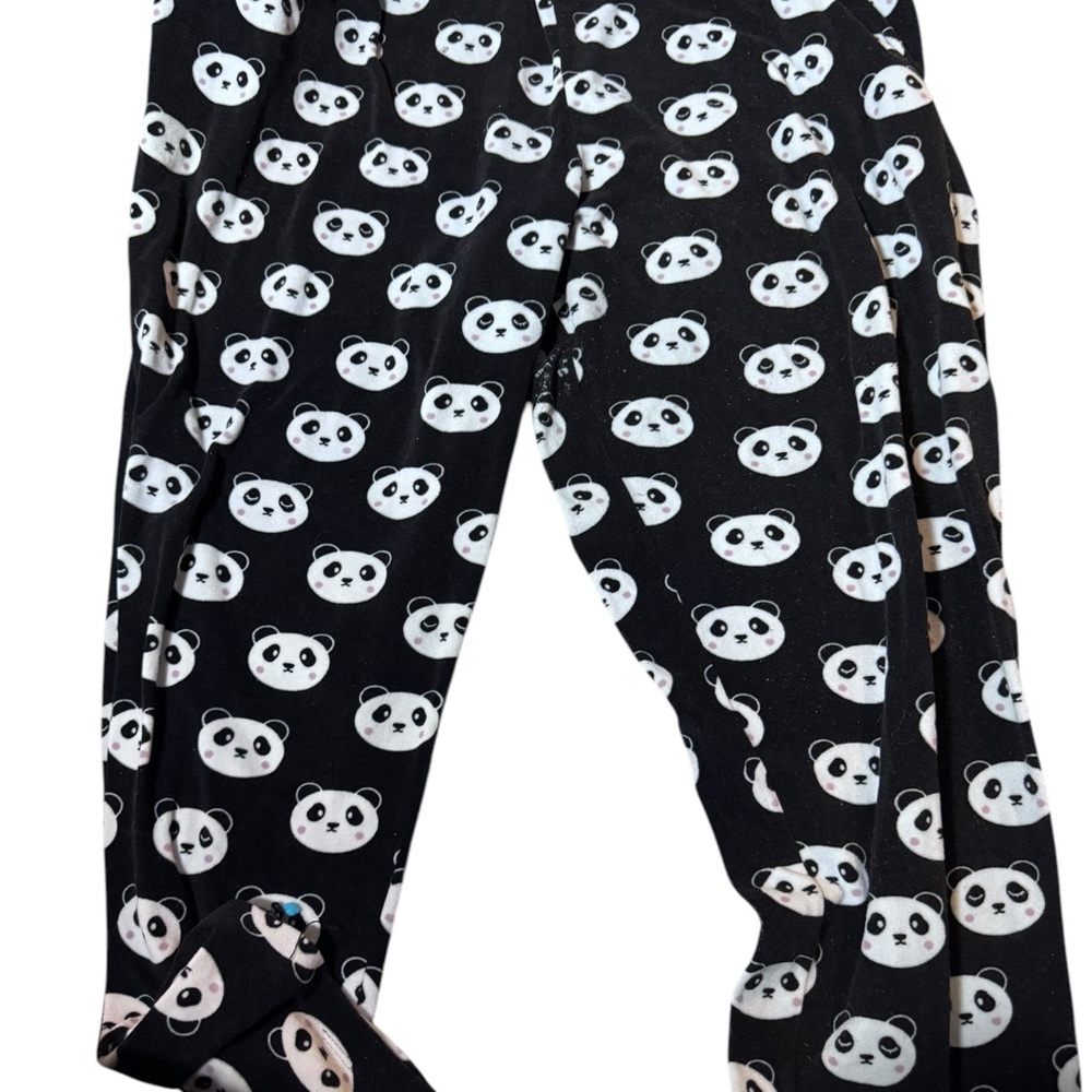 Secret Treasures Black and White Pajama Bottoms with Panda Print